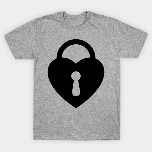 Locked Heart - black T-Shirt by XOOXOO